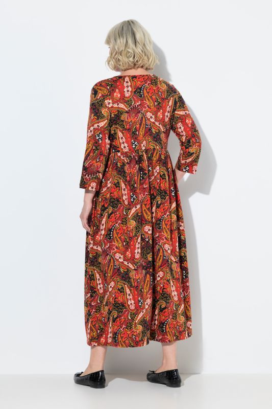 Paisley Empire Knit A-Line Pocket Dress