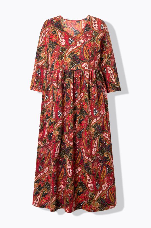 Paisley Empire Knit A-Line Pocket Dress