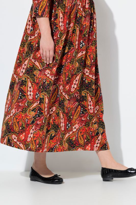 Paisley Empire Knit A-Line Pocket Dress