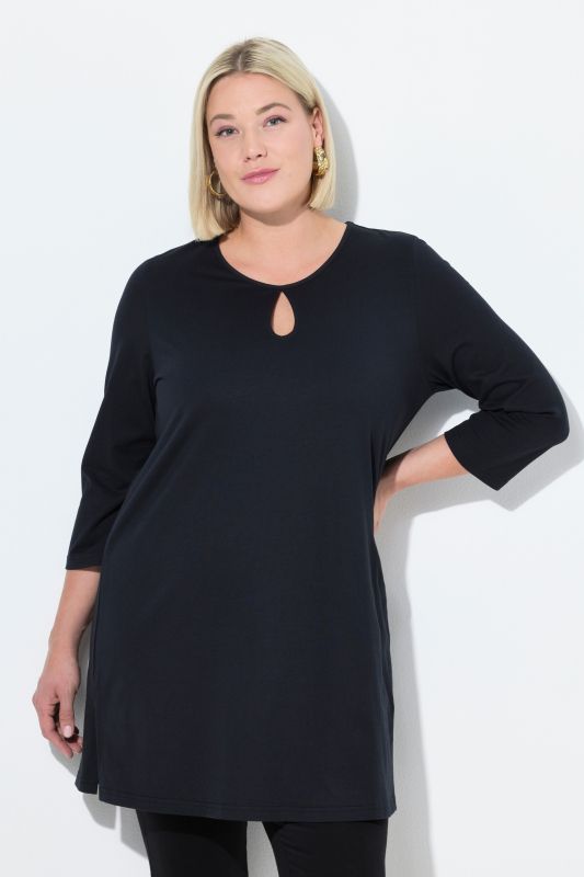 Keyhole Cutout 3/4 Sleeve Knit Tunic