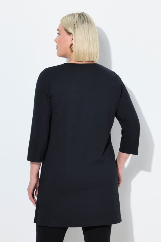 Keyhole Cutout 3/4 Sleeve Knit Tunic