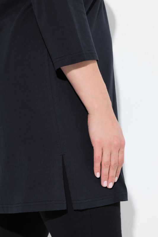 Keyhole Cutout 3/4 Sleeve Knit Tunic
