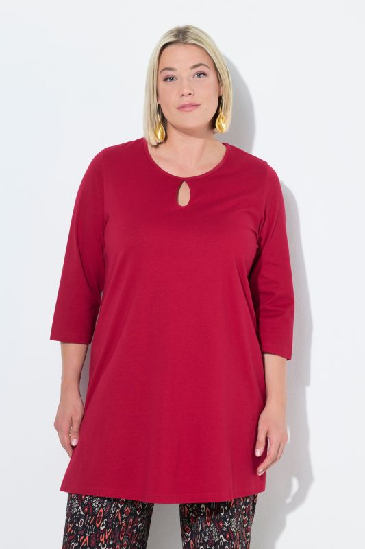 Keyhole Cutout 3/4 Sleeve Knit Tunic