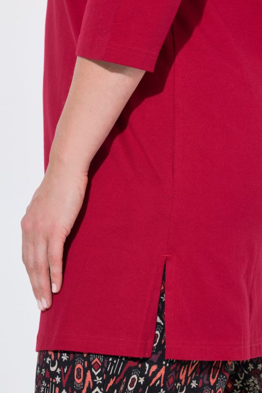 Keyhole Cutout 3/4 Sleeve Knit Tunic