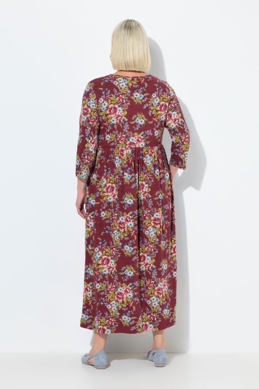 Country Floral Knit A-Line Pocket Dress