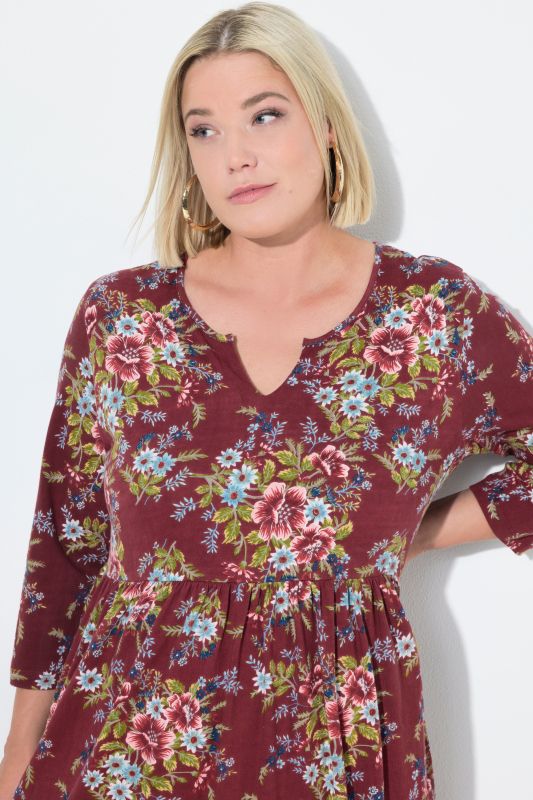 Country Floral Knit A-Line Pocket Dress