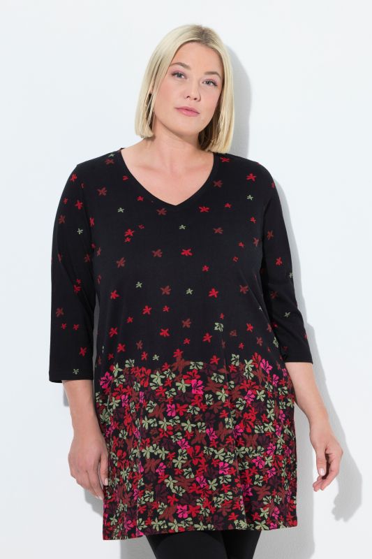 Falling Petals Knit 3/4 Sleeve Tunic