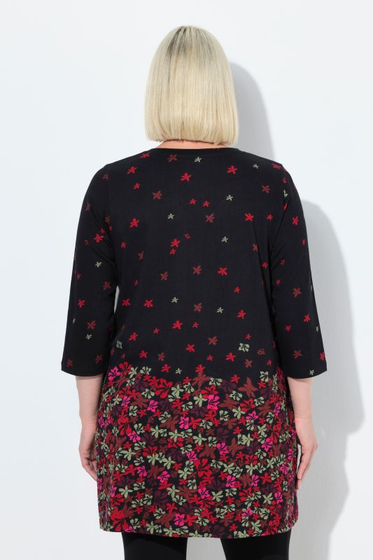 Falling Petals Knit 3/4 Sleeve Tunic