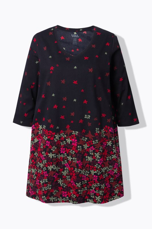 Falling Petals Knit 3/4 Sleeve Tunic