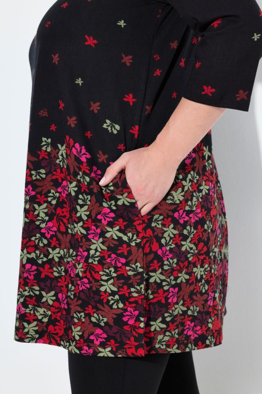 Falling Petals Knit 3/4 Sleeve Tunic