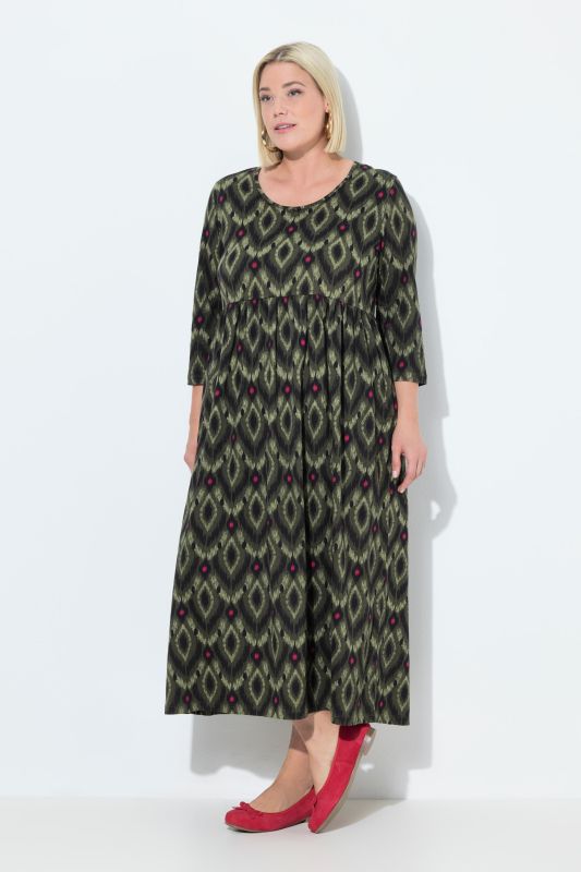 Ikat-Inspired Empire Knit A-Line Pocket Dress