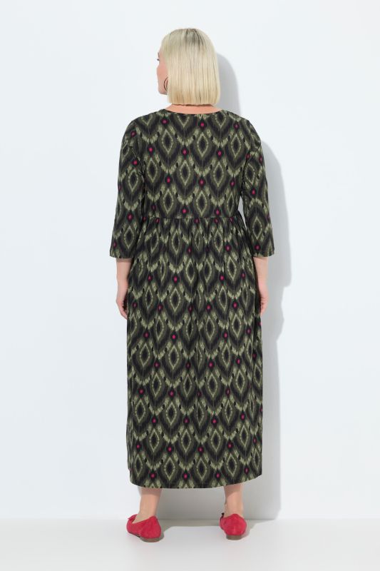 Ikat-Inspired Empire Knit A-Line Pocket Dress
