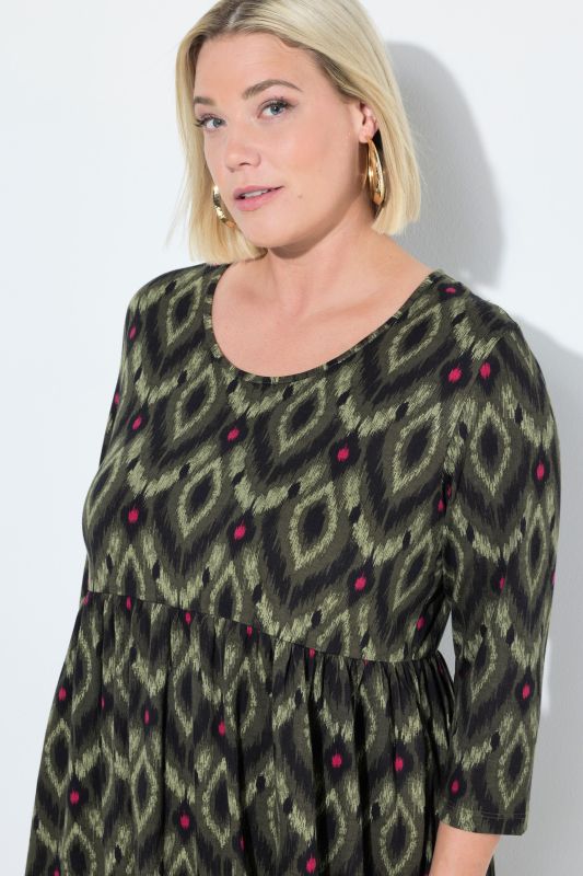 Ikat-Inspired Empire Knit A-Line Pocket Dress