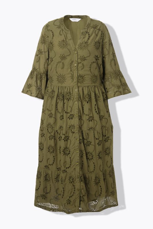 Eyelet Embroidered 3/4 Sleeve Dress