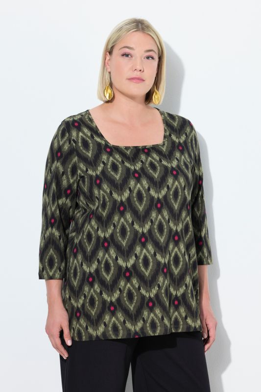 Ikat-Inspired Square Neck Tee