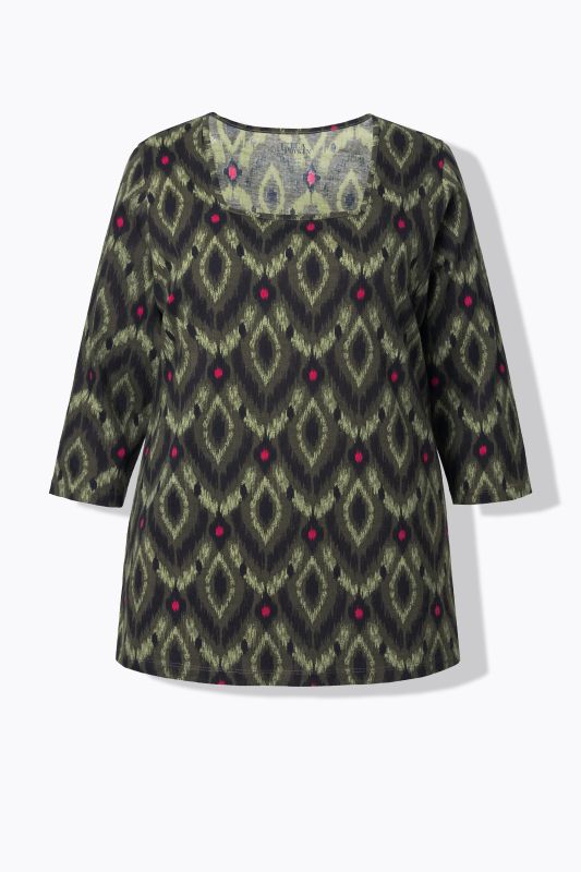 Ikat-Inspired Square Neck Tee
