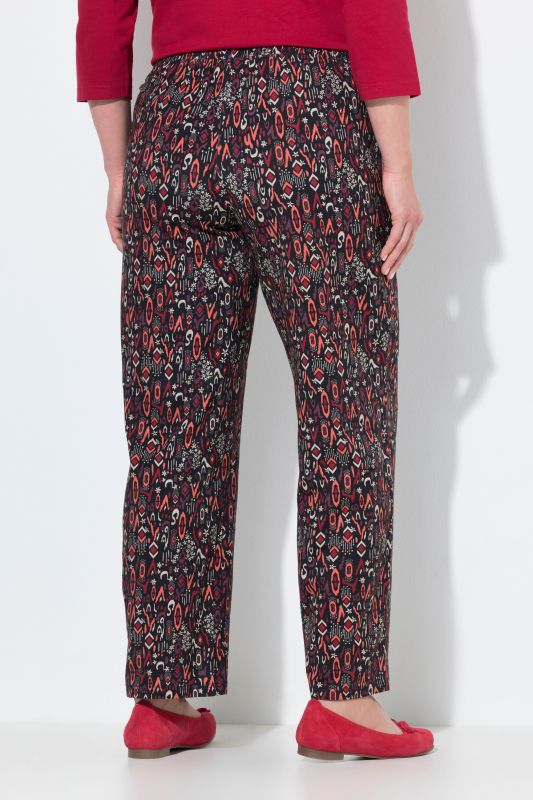 Mixed Flower Print Elastic Waist Jersey Pants