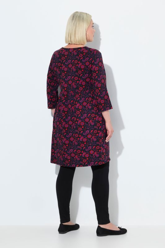 Electric Paisley Empire Knit A-Line Pocket Dress