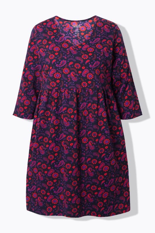 Electric Paisley Empire Knit A-Line Pocket Dress
