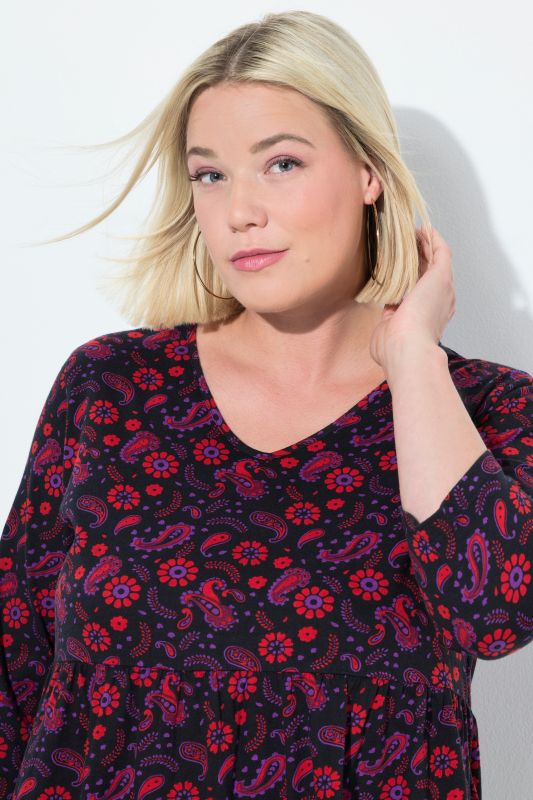 Electric Paisley Empire Knit A-Line Pocket Dress