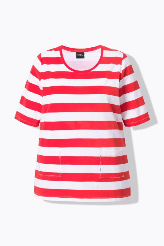 Striped Rhinestone Detail Short Sleeve Tee
