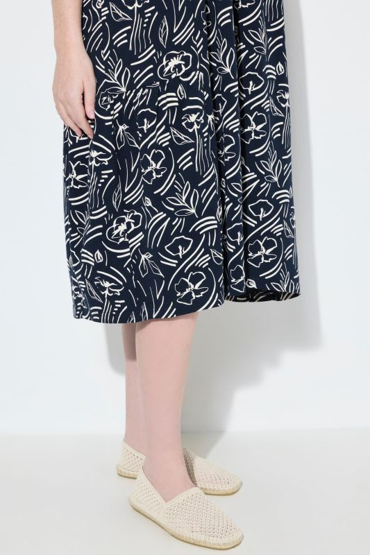Eco Cotton Sketchbook Garden Short Sleeve Dress