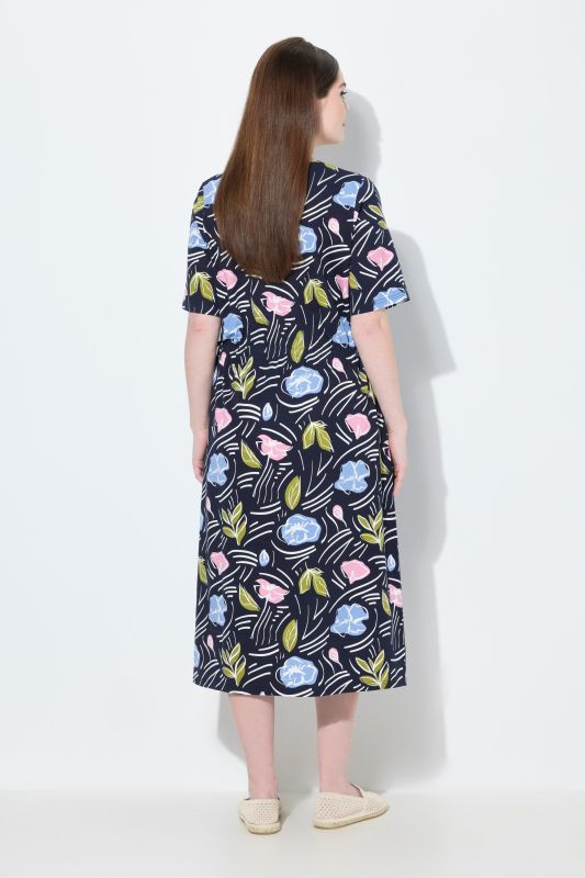 Eco Cotton Floral Print Short Sleeve Dress