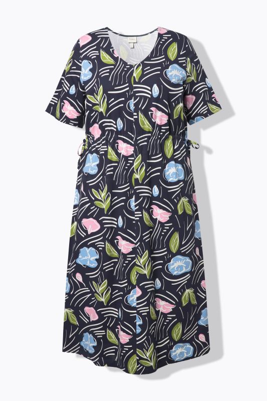 Eco Cotton Floral Print Short Sleeve Dress
