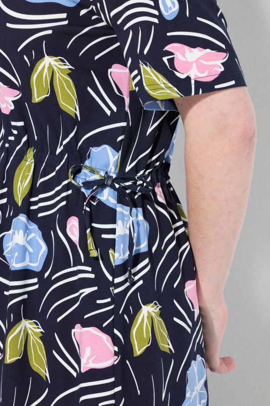 Eco Cotton Floral Print Short Sleeve Dress