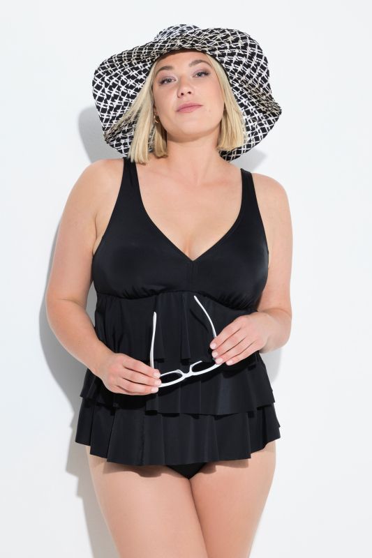 Flounce Panel Tankini Set