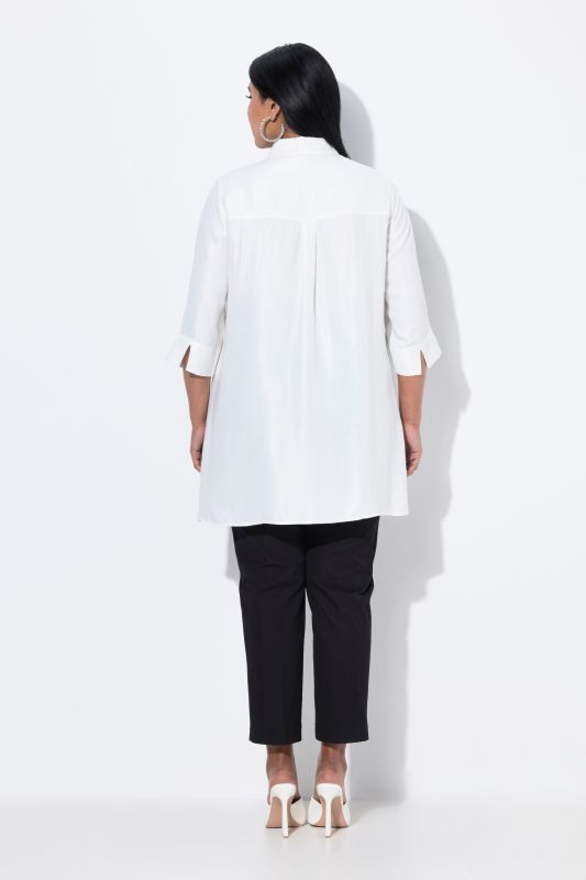 Snowflake Motif 3/4 Sleeve Tunic Blouse