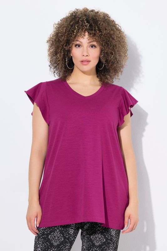 Cap Sleeve V-Neck Tee