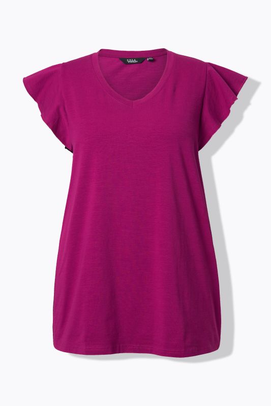 Cap Sleeve V-Neck Tee