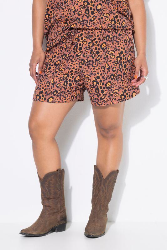 Leopard Print Muslin Shorts