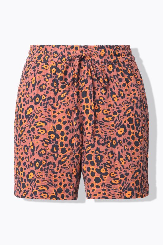 Leopard Print Muslin Shorts