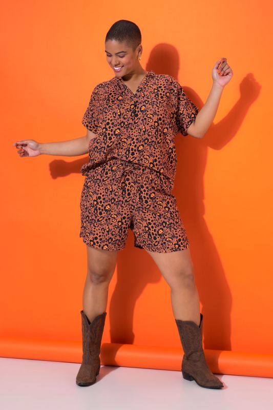 Leopard Print Muslin Shorts