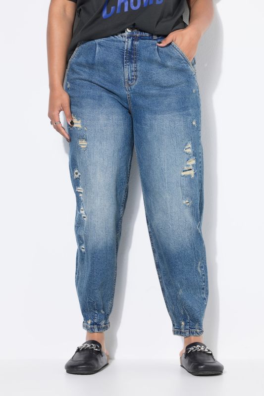 Distressed Stretch Fit Balloon Jeans