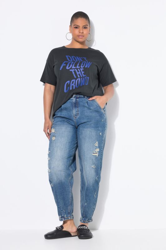 Distressed Stretch Fit Balloon Jeans