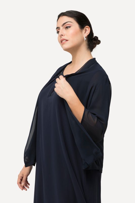 Oversized Shawl Collared Chiffon Jacket