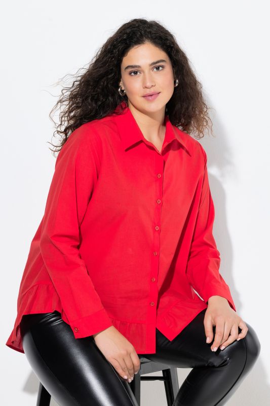 Риза с разкроен подгъв