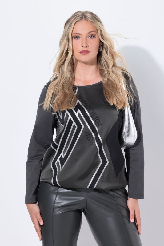 Diamond Graphic Mixed Material Tee