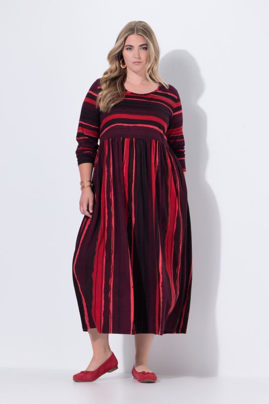 Irregular Striped Knit A-Line Pocket Dress