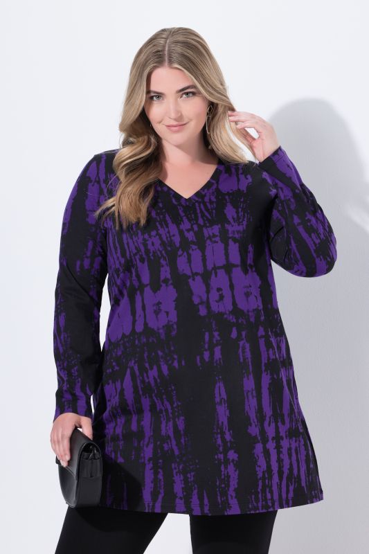 Batik Print Empire Knit Pocket Tunic