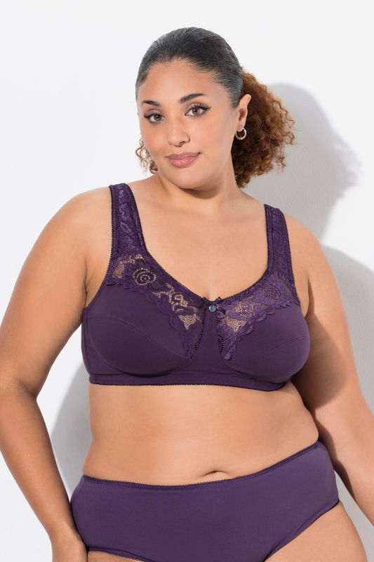 Lace Inset Wirefree Kelly Fit Support Bra