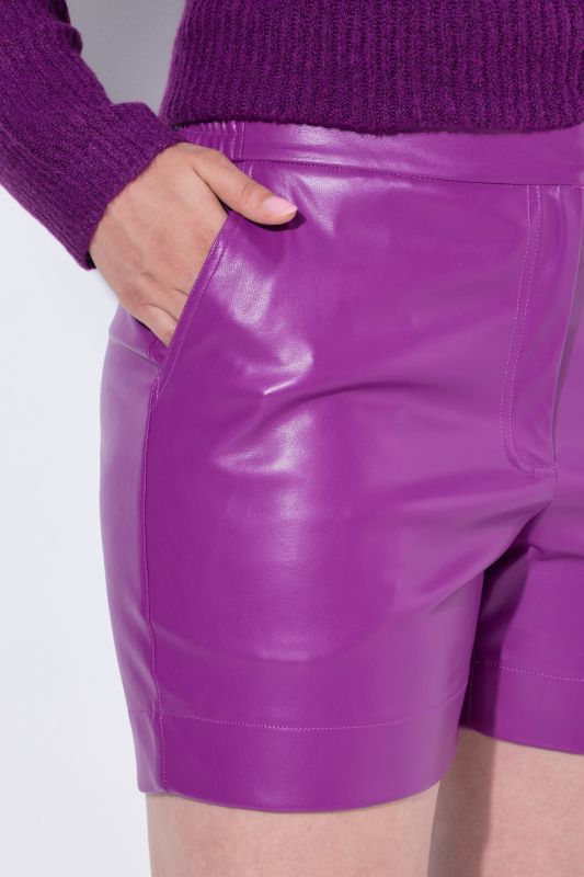 Faux Leather Wide Leg Shorts