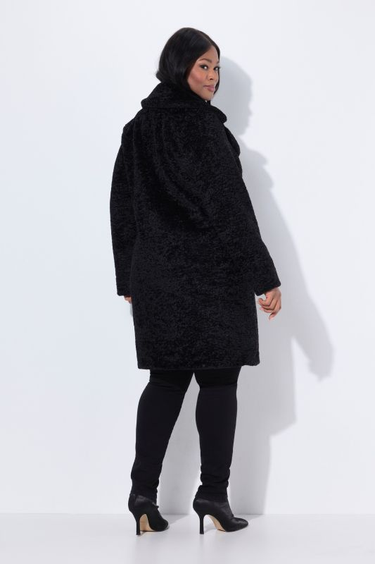 Faux Curly Lamb Fully Lined Coat