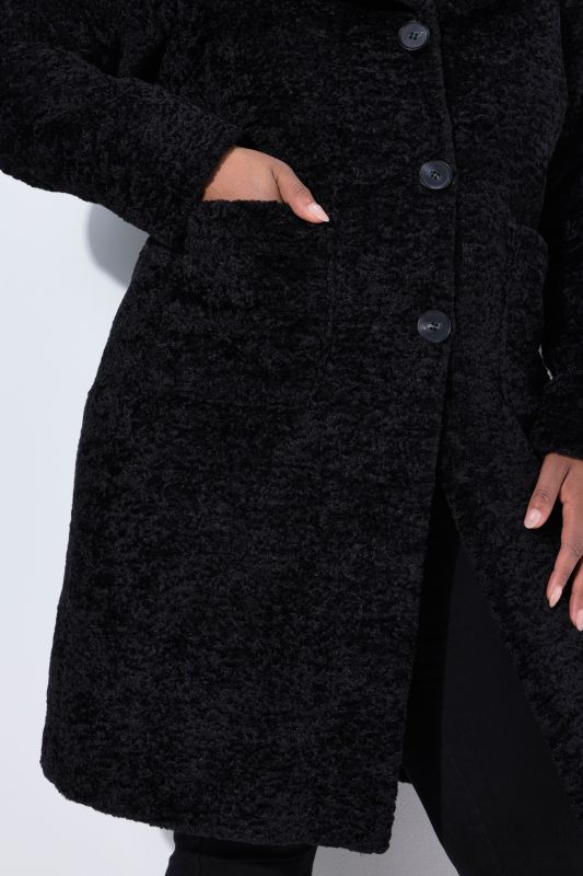 Faux Curly Lamb Fully Lined Coat