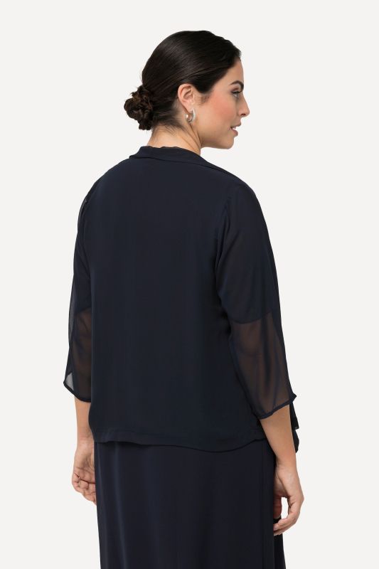 Oversized Shawl Collared Chiffon Jacket