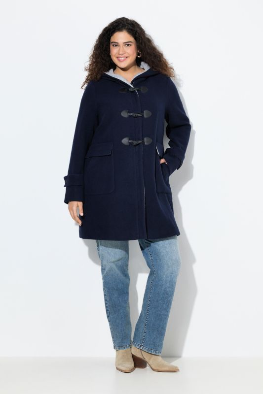 Toggle Button Wool Blend Duffle Coat