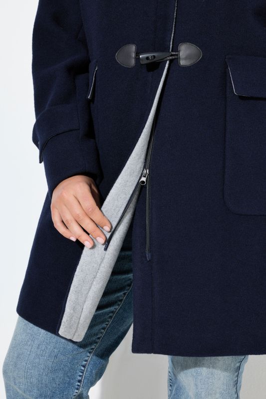 Toggle Button Wool Blend Duffle Coat